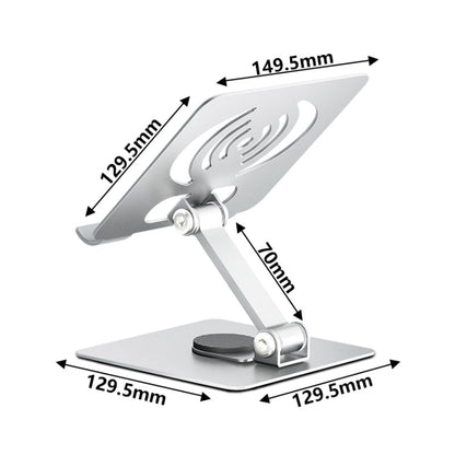 Rynx | L-14 Aluminium Alloy Foldable Rotatable Laptop/Tablet Stand (Silver)