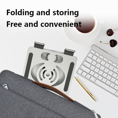 Rynx | L-14 Aluminium Alloy Foldable Rotatable Laptop/Tablet Stand (Silver)