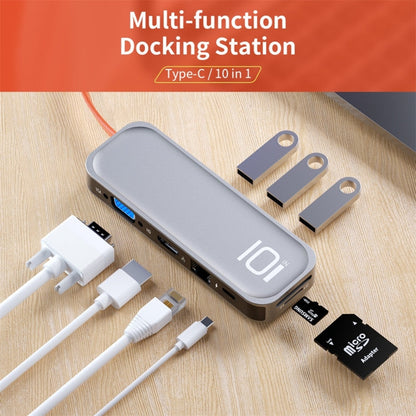 Rynx | ROCK TR01 10 In 1 Type-C / USB-C to HDMI + VGA Multifunction Extension HUB Adapter (Silver)