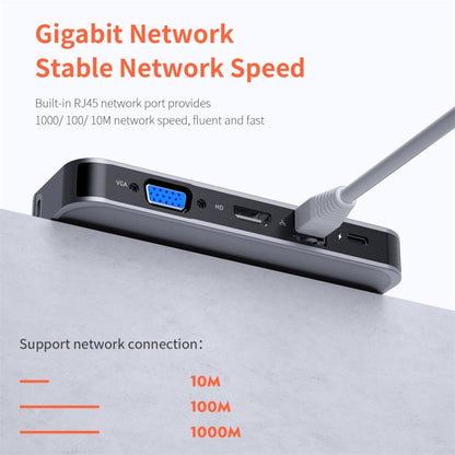 Rynx | ROCK TR01 10 In 1 Type-C / USB-C to HDMI + VGA Multifunction Extension HUB Adapter (Silver)