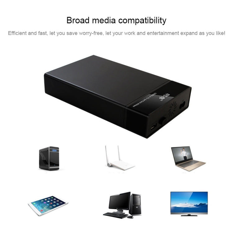 Rynx | Universal SATA 2.5 / 3.5 Inch USB3.0 Interface External Solid State Drive Enclosure for Laptops / Desktop Computers, The maximum supported capacity: 10TB