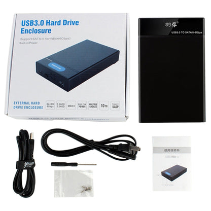 Rynx | Universal SATA 2.5 / 3.5 Inch USB3.0 Interface External Solid State Drive Enclosure for Laptops / Desktop Computers, The maximum supported capacity: 10TB