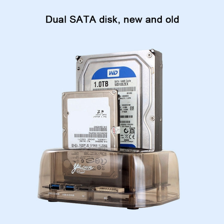 Rynx | 2.5 / 3.5 inch USB3.0 Dual SATA HDD enclosure with HUB & OTB function, The maximum supported capacity: 16TB
