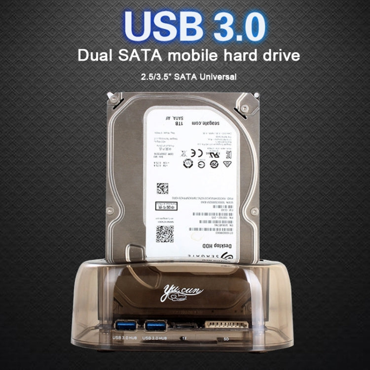 Rynx | 2.5 / 3.5 inch USB3.0 Dual SATA HDD enclosure with HUB & OTB function, The maximum supported capacity: 16TB