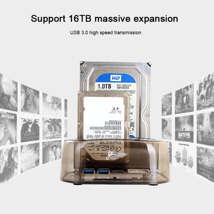 Rynx | 2.5 / 3.5 inch USB3.0 Dual SATA HDD enclosure with HUB & OTB function, The maximum supported capacity: 16TB