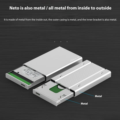 Rynx | Blueendless U23Q SATA 2.5 inch Micro B interface HDD case with USB-C / Type-C to USB-C / Type-C cable, supporting thickness: 1 cm or less
