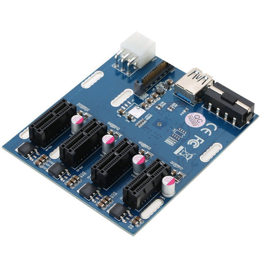 Rynx | PCI-E to PCI-E Converter Card 1 to 4 1 X Express Card with 4 Ports PCI-E Slots