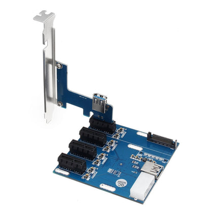Rynx | PCI-E to PCI-E Converter Card 1 to 4 1 X Express Card with 4 Ports PCI-E Slots