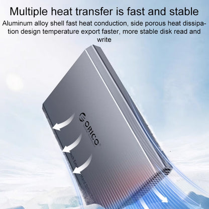 Rynx | ORICO DD25 C3 2.5 inch Type-C to Type-C and USB Mechanical SSD Case, Supported Capacity: 6TB (Dark Gray)