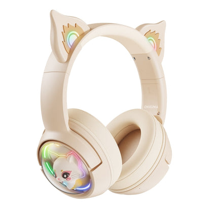 Rynx | B5 Cat Ear Design USB-C / Type-C RGB Wireless Bluetooth HiFi Headset (Beige)