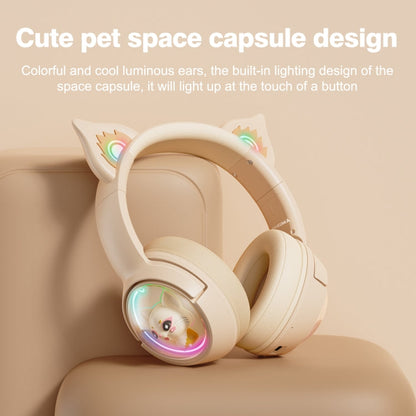 Rynx | B5 Cat Ear Design USB-C / Type-C RGB Wireless Bluetooth HiFi Headset (Beige)