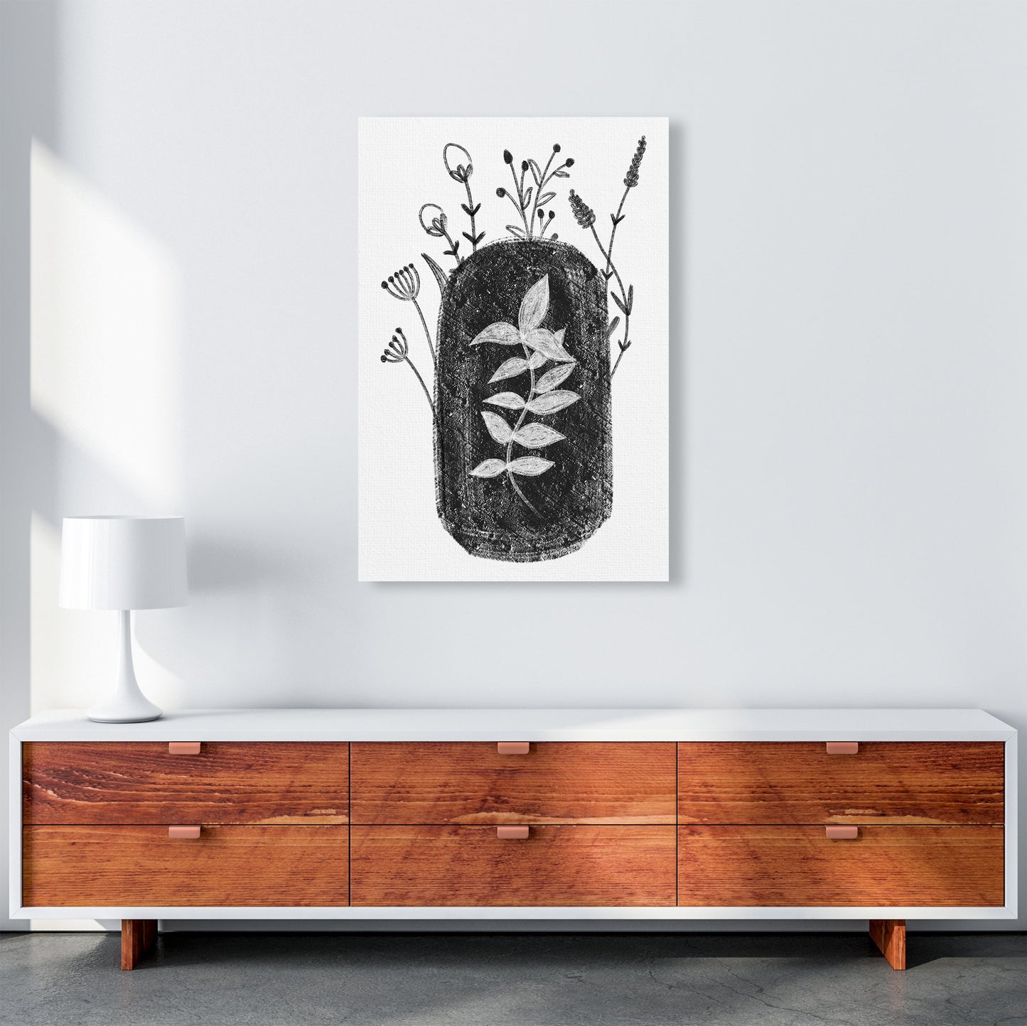 Rynx | Dalia Chalk Black Floral Art Print by Pixy Paper