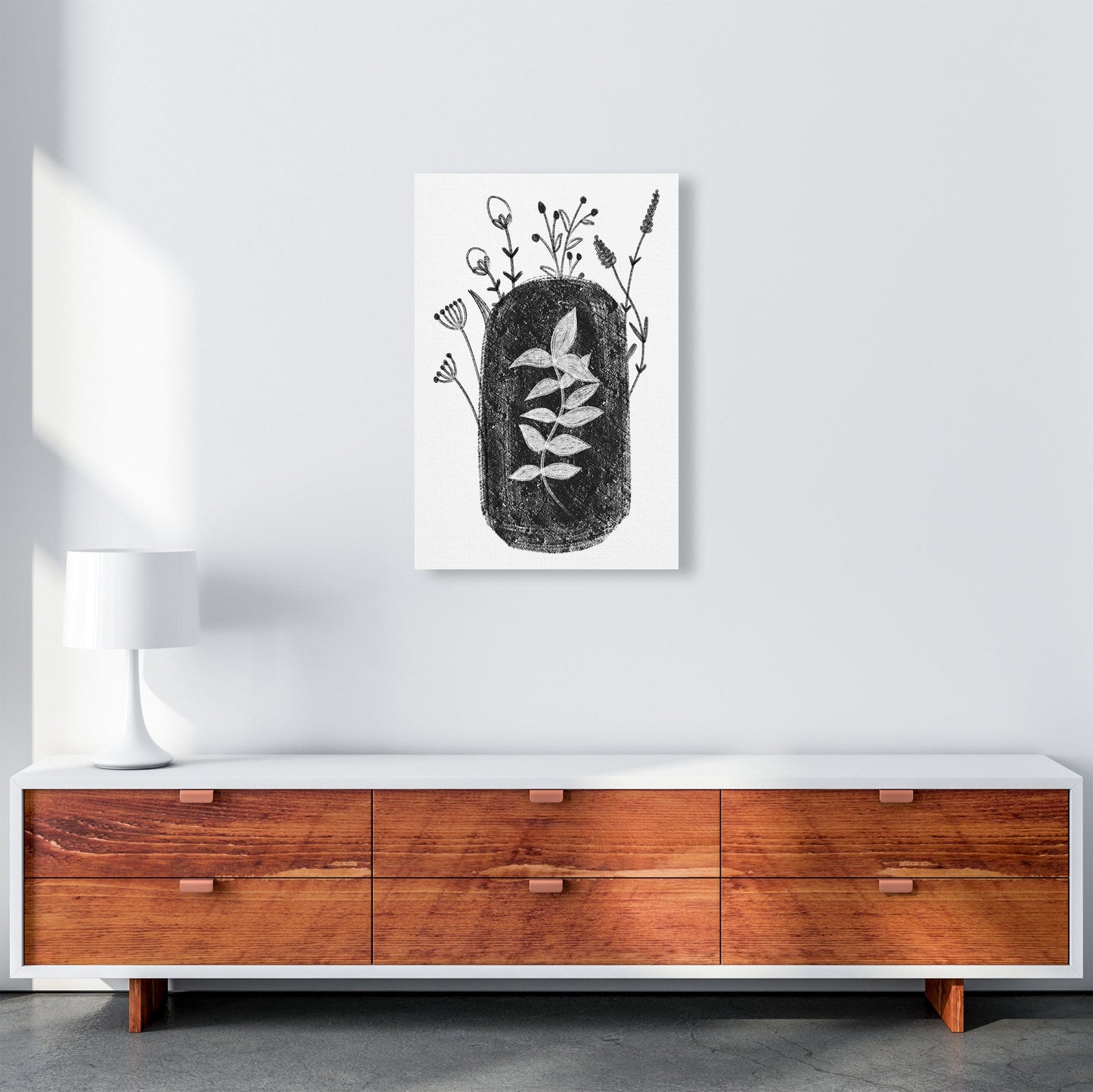 Rynx | Dalia Chalk Black Floral Art Print by Pixy Paper