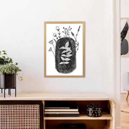 Rynx | Dalia Chalk Black Floral Art Print by Pixy Paper