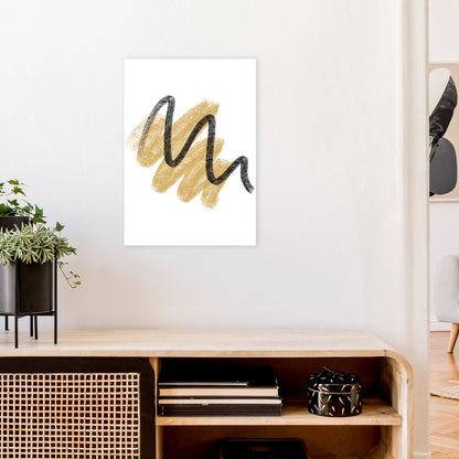 Rynx | Dalia Chalk Gold And Black Scribbles Art Print by Pixy Paper