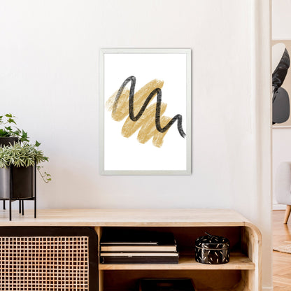 Rynx | Dalia Chalk Gold And Black Scribbles Art Print by Pixy Paper