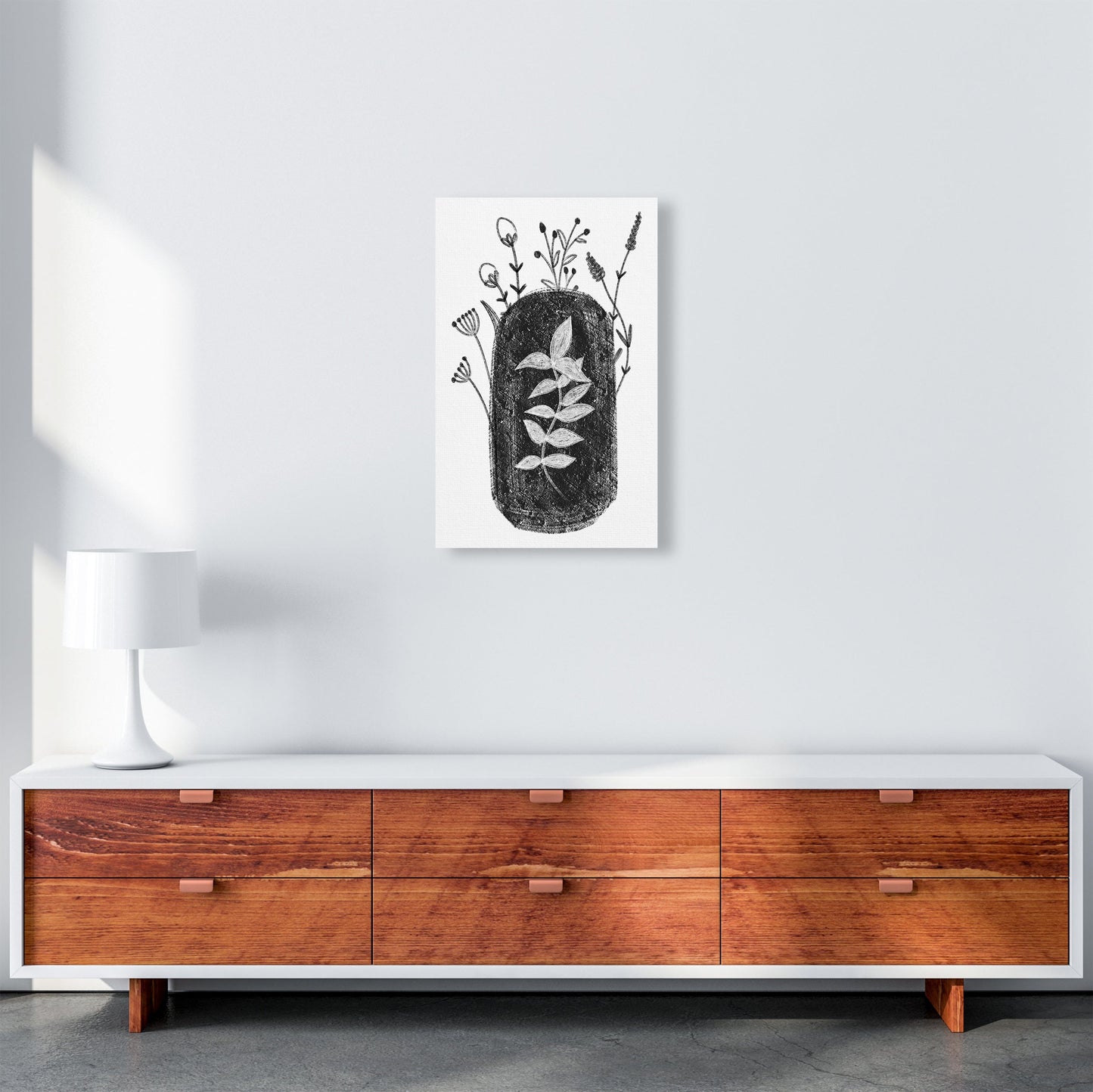 Rynx | Dalia Chalk Black Floral Art Print by Pixy Paper
