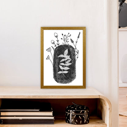 Rynx | Dalia Chalk Black Floral Art Print by Pixy Paper