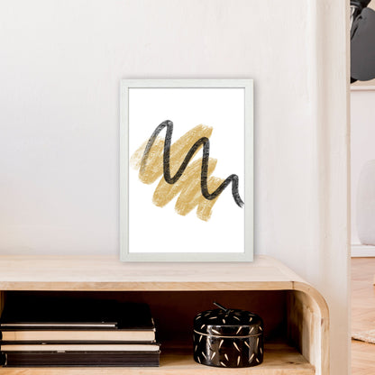 Rynx | Dalia Chalk Gold And Black Scribbles Art Print by Pixy Paper