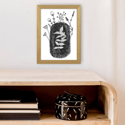 Rynx | Dalia Chalk Black Floral Art Print by Pixy Paper