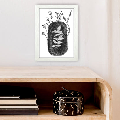 Rynx | Dalia Chalk Black Floral Art Print by Pixy Paper