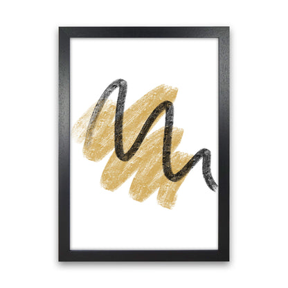 Rynx | Dalia Chalk Gold And Black Scribbles Art Print by Pixy Paper