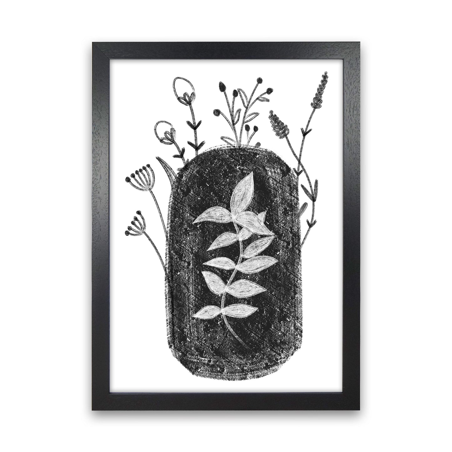 Rynx | Dalia Chalk Black Floral Art Print by Pixy Paper