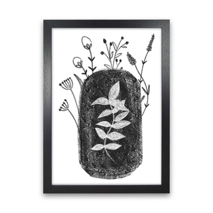Rynx | Dalia Chalk Black Floral Art Print by Pixy Paper