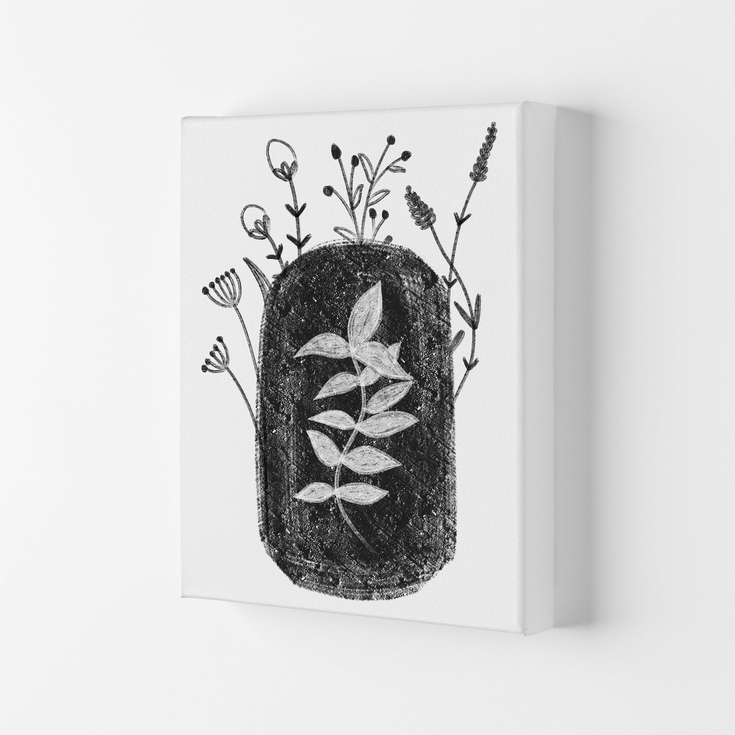 Rynx | Dalia Chalk Black Floral Art Print by Pixy Paper