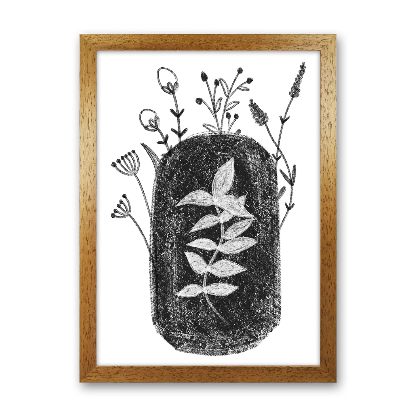 Rynx | Dalia Chalk Black Floral Art Print by Pixy Paper