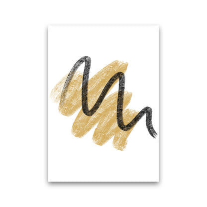 Rynx | Dalia Chalk Gold And Black Scribbles Art Print by Pixy Paper