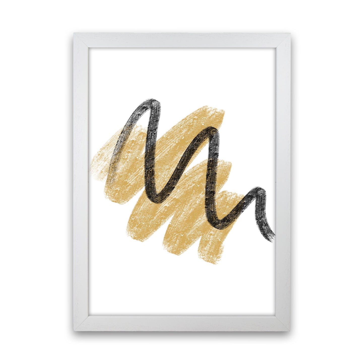 Rynx | Dalia Chalk Gold And Black Scribbles Art Print by Pixy Paper