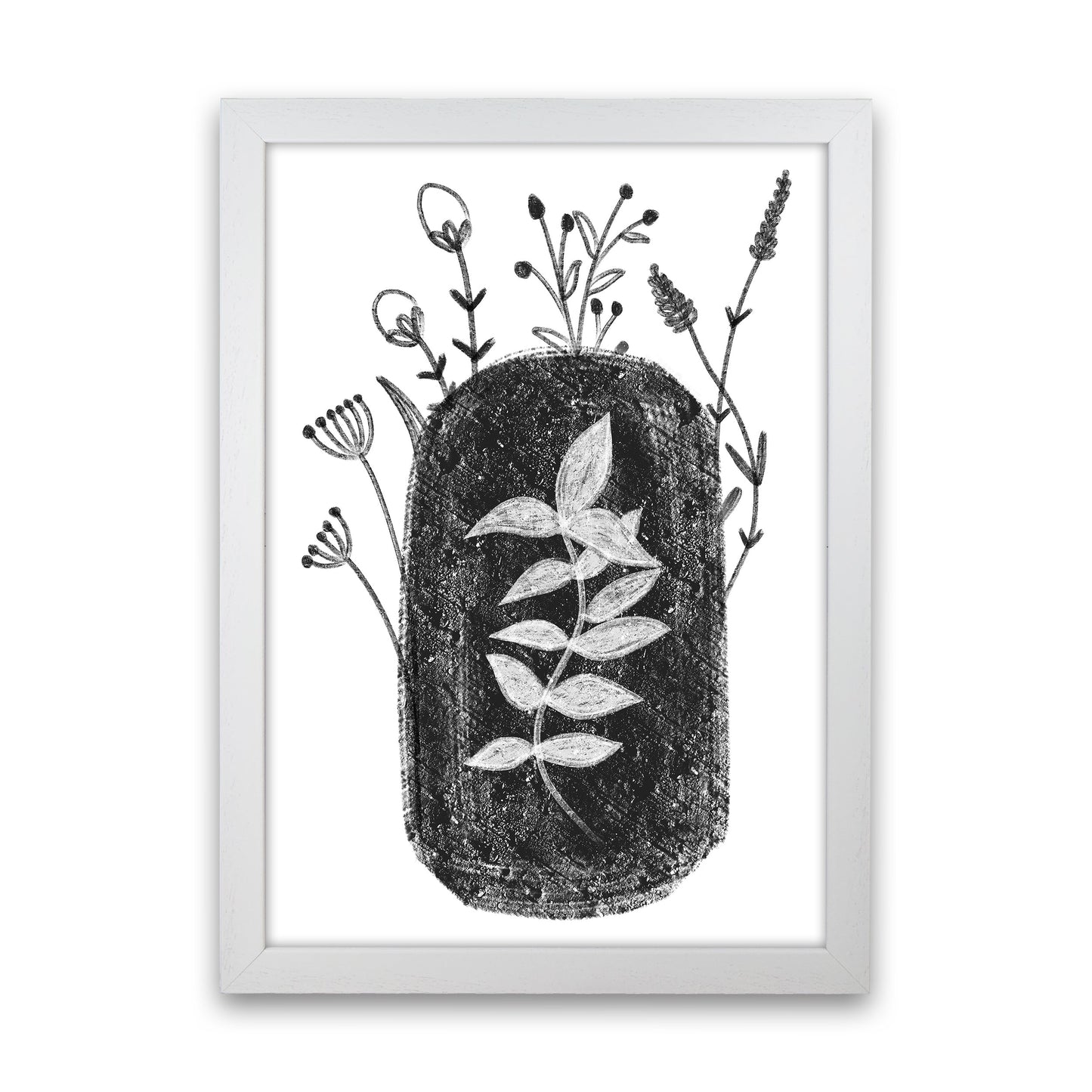 Rynx | Dalia Chalk Black Floral Art Print by Pixy Paper