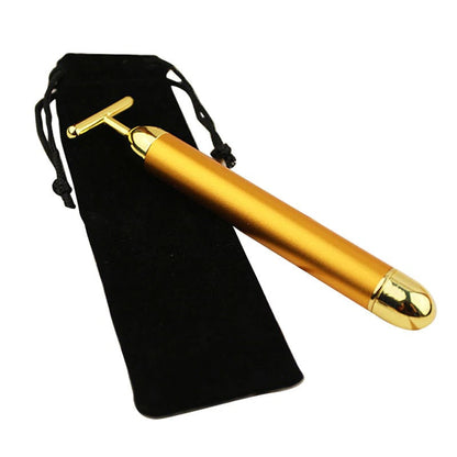 Rynx | GlowBar 24K Gold Face Roller | T-Massager | Skin Tightening & Anti-Aging