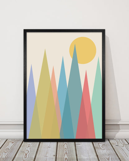 Rynx | Day and Night Kindergarten Mid Century Modern Art Print Day A