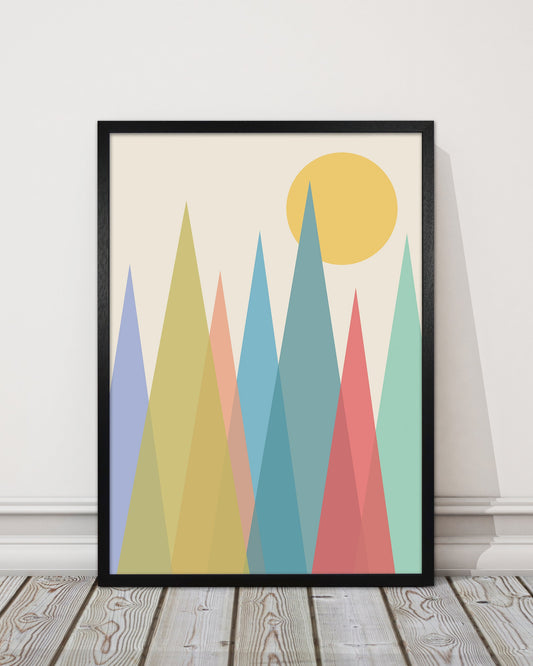 Rynx | Day and Night Kindergarten Mid Century Modern Art Print Day A
