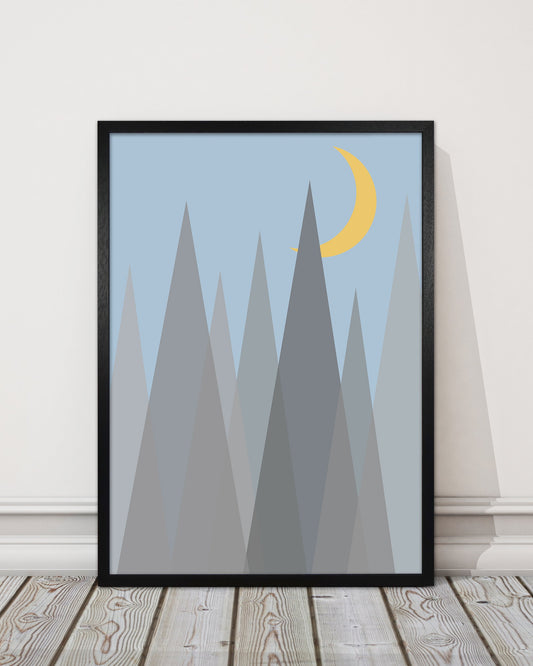 Rynx | Day and Night Kindergarten Mid Century Modern Art Print Night B