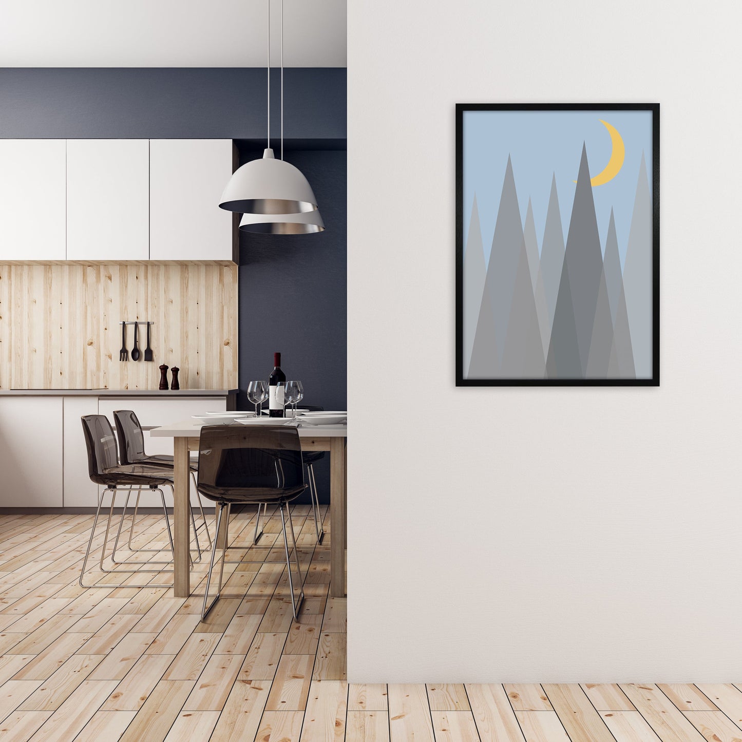 Rynx | Day and Night Kindergarten Mid Century Modern Art Print Night B