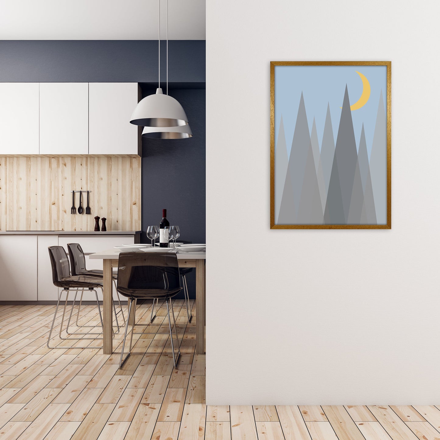 Rynx | Day and Night Kindergarten Mid Century Modern Art Print Night B