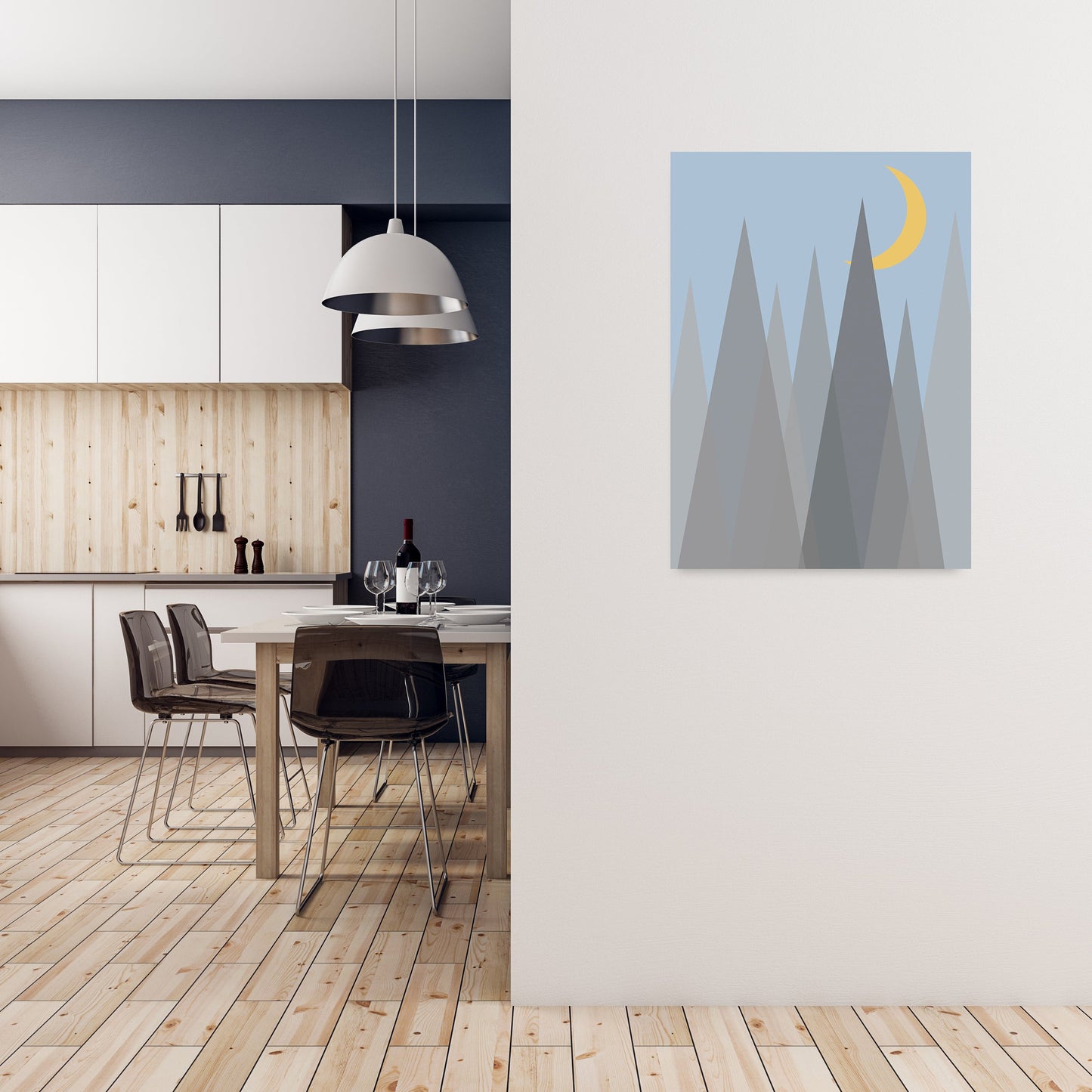 Rynx | Day and Night Kindergarten Mid Century Modern Art Print Night B