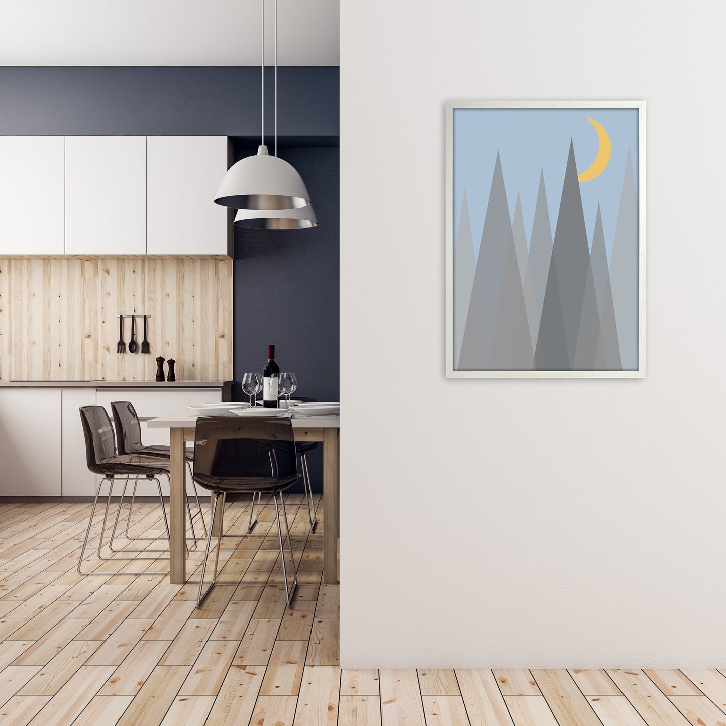 Rynx | Day and Night Kindergarten Mid Century Modern Art Print Night B