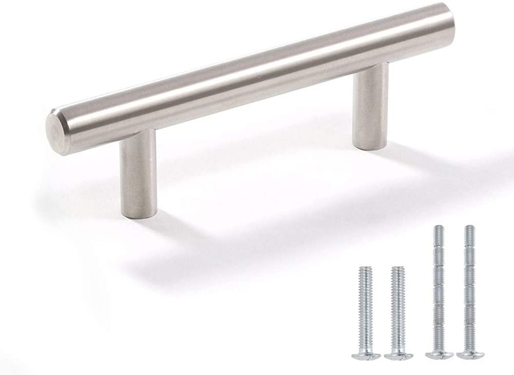Rynx | Brushed Nickel Modern Stainless Steel Drawer Hardware T-Bar Handles