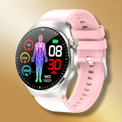 Rynx | Round Women's Smartwatch pink "Crytharion"