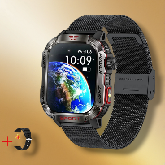 Rynx | Smartwatch Lumière Bracelet Stainless Steel Fabric "Orlanthis"