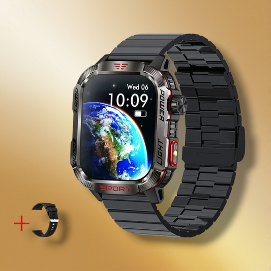 Rynx | Smartwatch Lumière Bracelet Stainless Steel Black "Pulsarianis"
