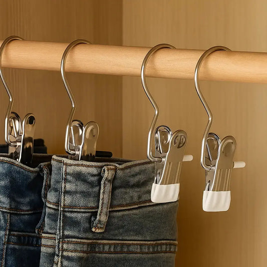 Rynx | Space-saving metal clip hook with PVC handle – More stable than wood & plastic