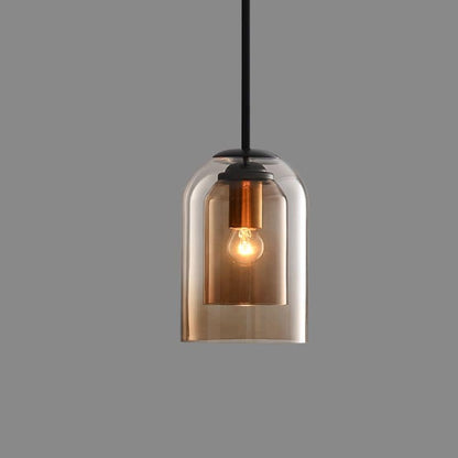 RYNX | Mid-Century Pendant With Double Glass Brown