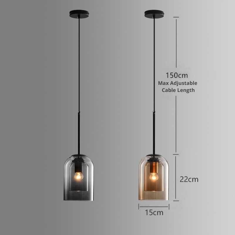RYNX | Mid-Century Pendant With Double Glass