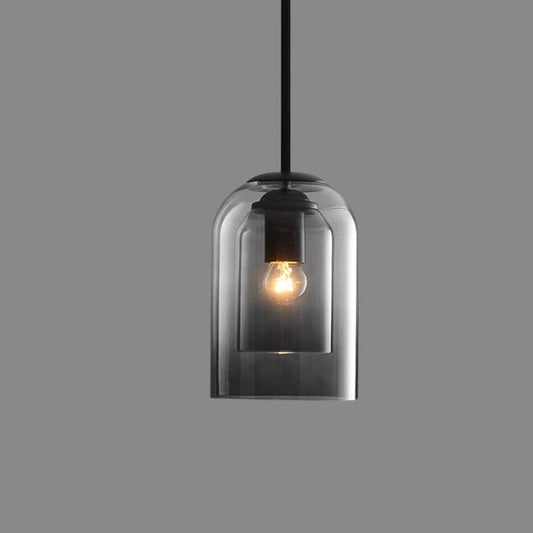 RYNX | Mid-Century Pendant With Double Glass Gray