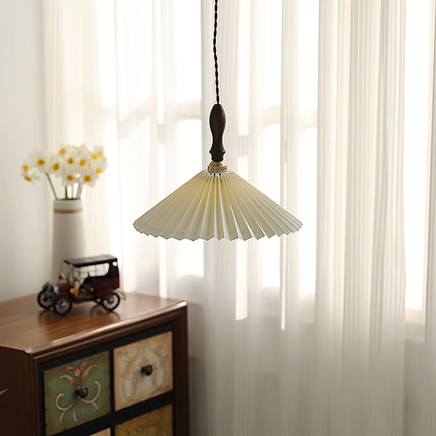 Rynx | Prairie Pleated Plug In Pendant Lamp